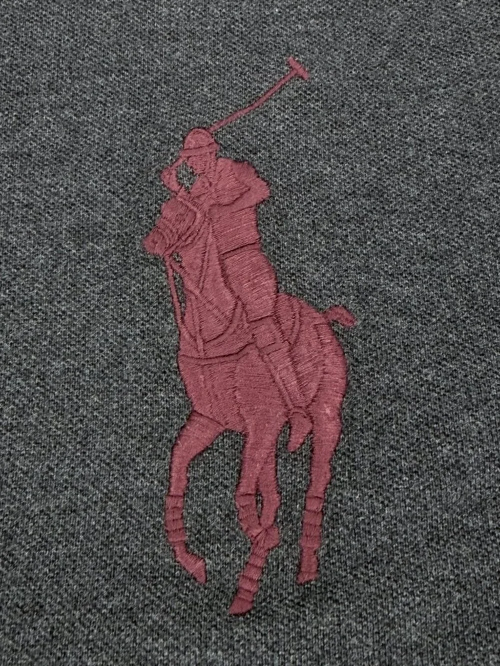 Polo Ralph Lauren Big Pony Polo Shirt Gray Custom Slim Fit Men's Medium